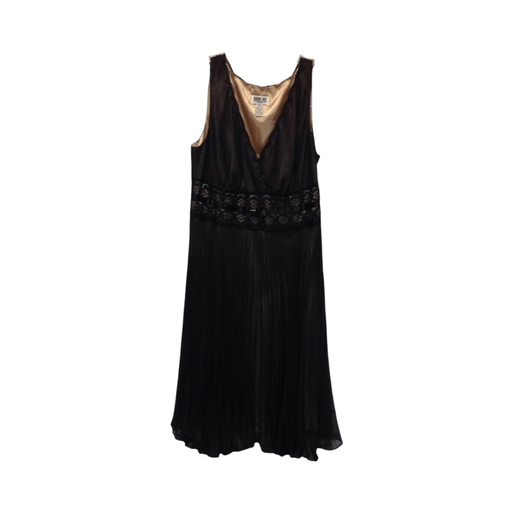 Robbie Bee Womens Sleeveless Little Black Dress With Pleated Skirt Size 16W